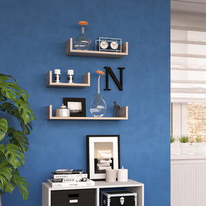 Vicco Scaffale a muro Sonoma 60 x 10 cm Set di 3