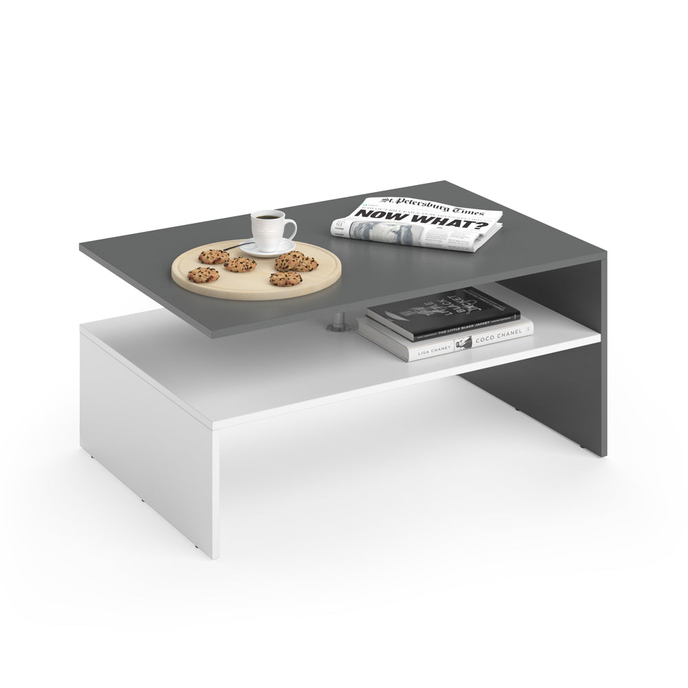 Vicco Tavolino da salotto Bianco/antracite 90 x 60 cm