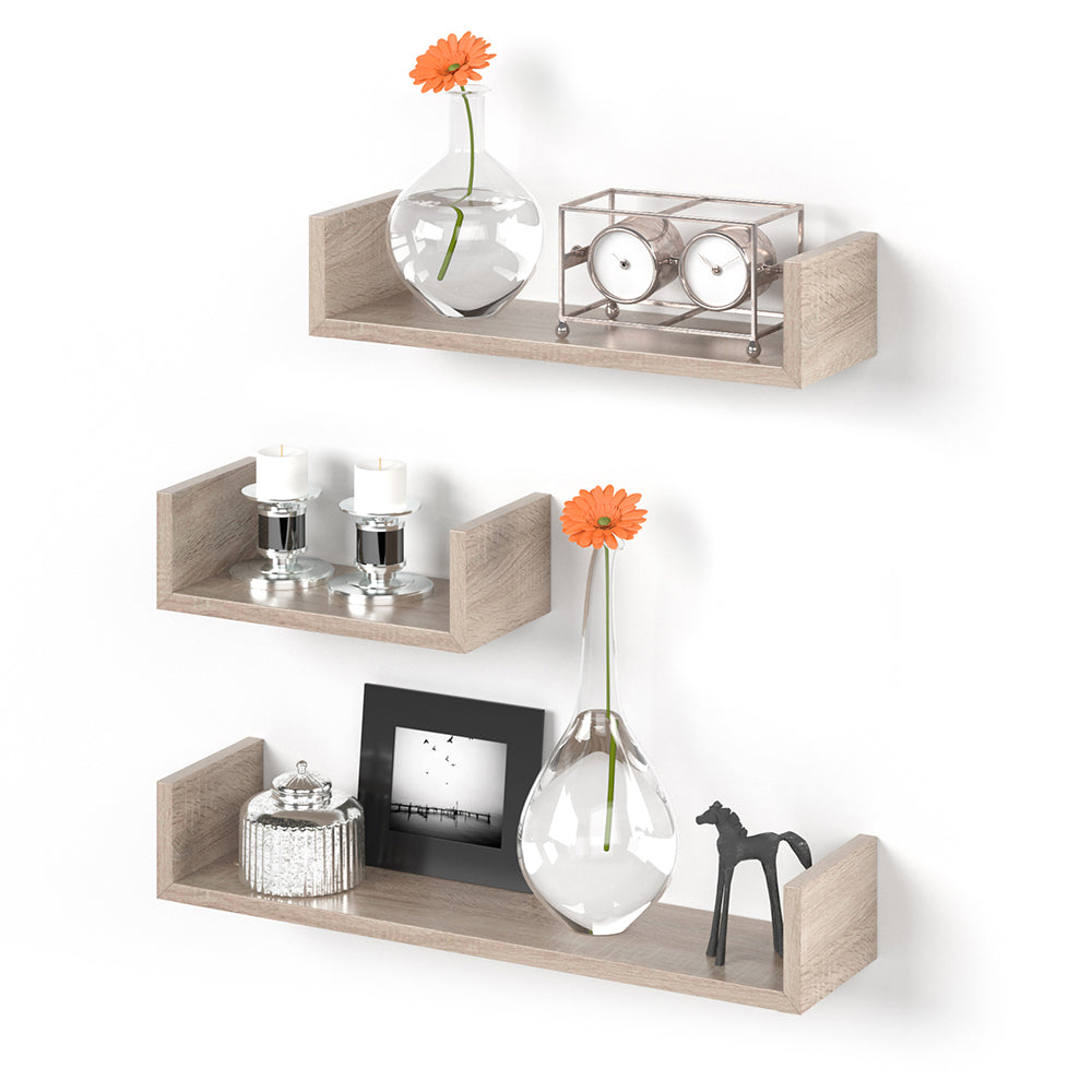 Vicco Scaffale a muro Sonoma 60 x 10 cm Set di 3