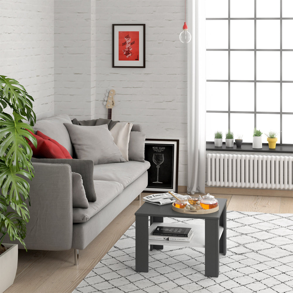 Vicco Tavolino da salotto Bianco/antracite 60 x 60 cm
