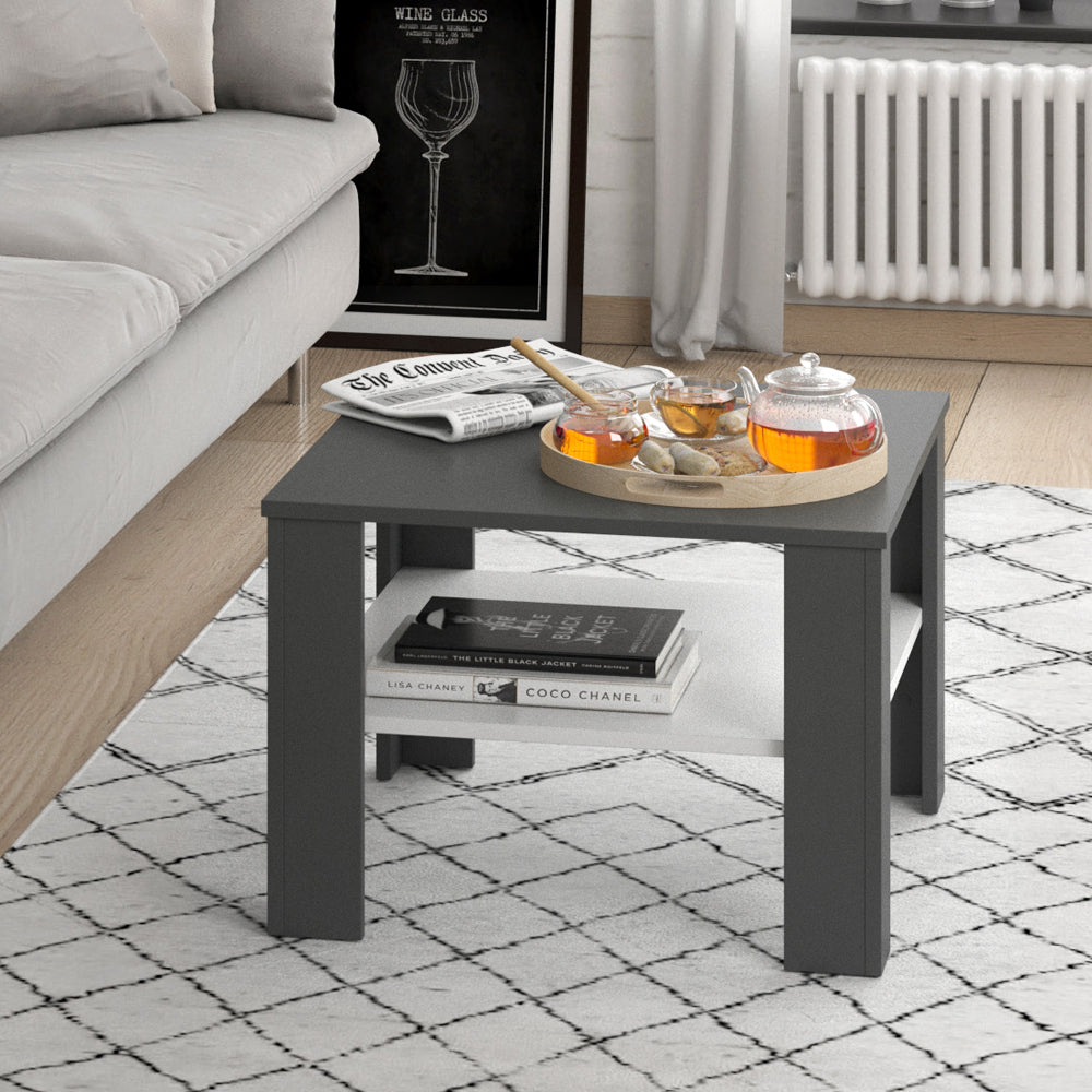 Vicco Tavolino da salotto Bianco/antracite 60 x 60 cm