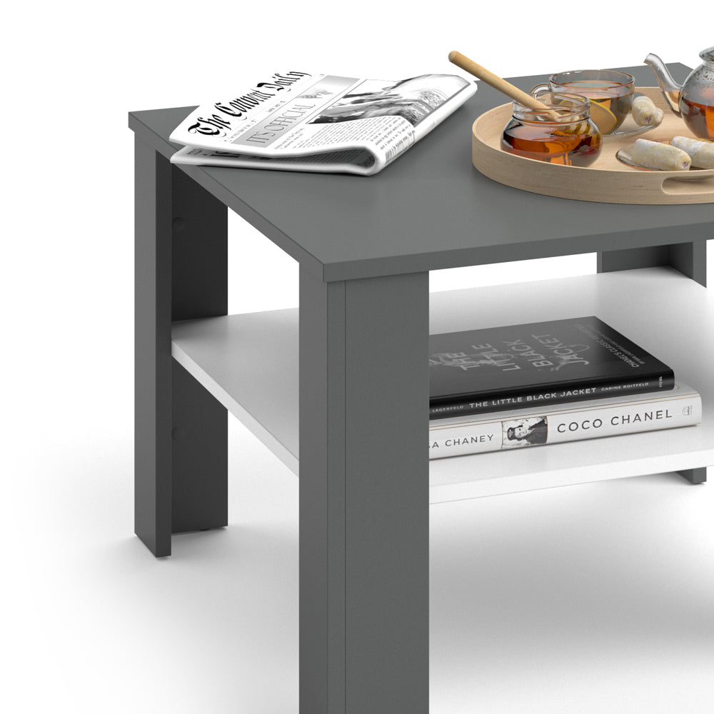 Vicco Tavolino da salotto Bianco/antracite 60 x 60 cm