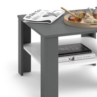 Vicco Tavolino da salotto Bianco/antracite 60 x 60 cm