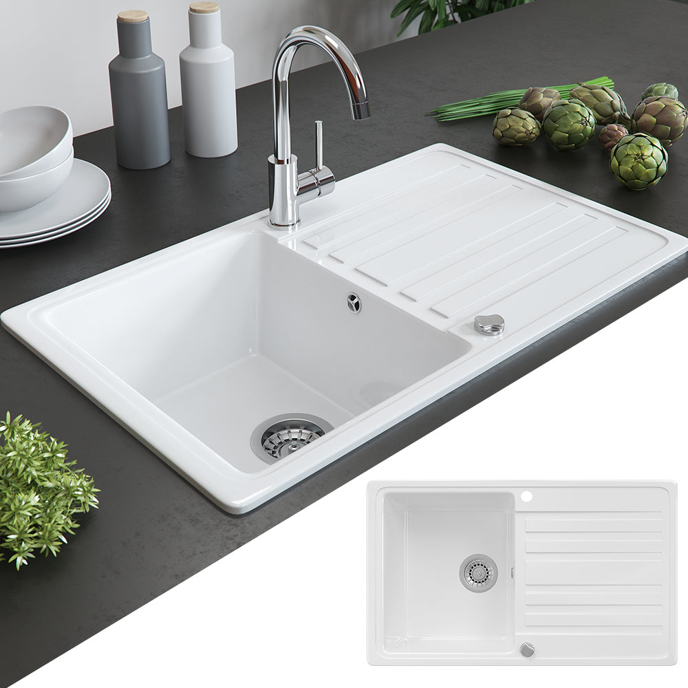 Bergström Lavello da cucina Bianco 76.5 x 46 cm con asciugatura