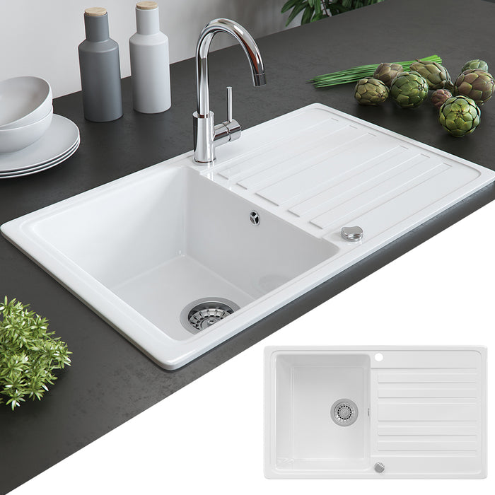 Bergström Lavello da cucina Bianco 76.5 x 46 cm con asciugatura