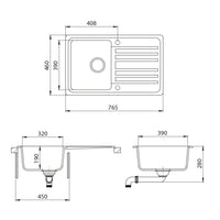 Bergström Lavello da cucina Bianco 76.5 x 46 cm con asciugatura