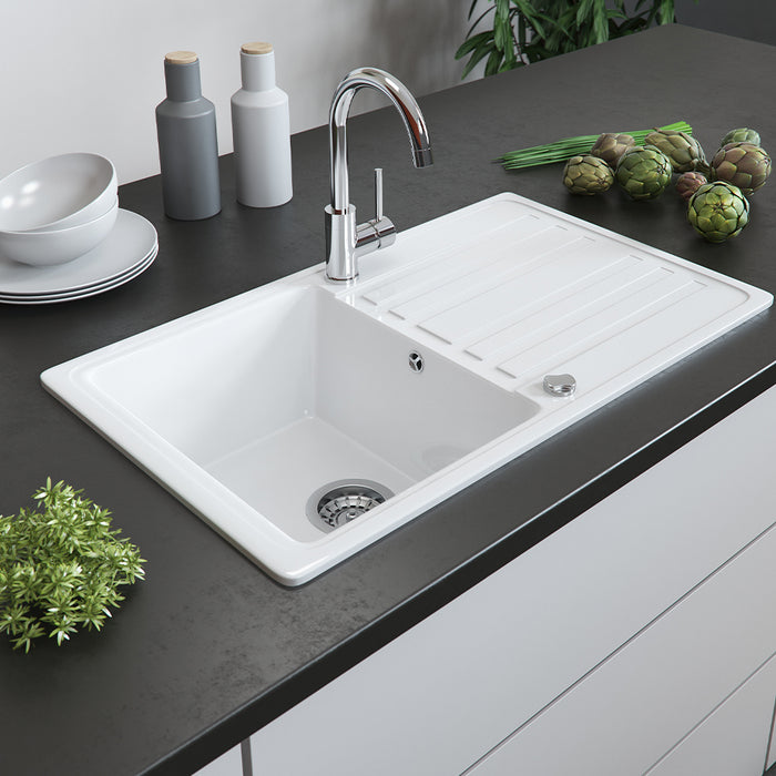 Bergström Lavello da cucina Bianco 76.5 x 46 cm con asciugatura