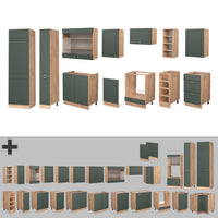 Vicco Cucina componibile Quercia verde-oro Country/oro Power 355 cm , PL Rovere