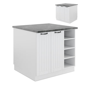 Vicco Isola cucina Casa di campagna bianca/bianco 90 cm senza piano di lavoro