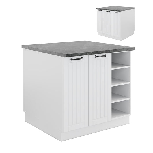 Vicco Isola cucina Casa di campagna bianca/bianco 90 cm senza piano di lavoro