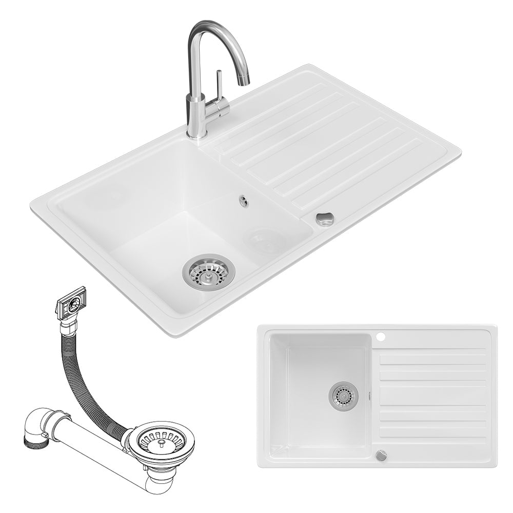 Bergström Lavello da cucina Bianco 76.5 x 46 cm con asciugatura