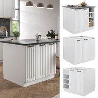 Vicco Isola cucina Casa di campagna bianca/bianco 90 cm senza piano di lavoro