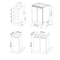 Vicco Isola cucina Bordeaux lucido/rovere dorato 90 cm senza piano di lavoro