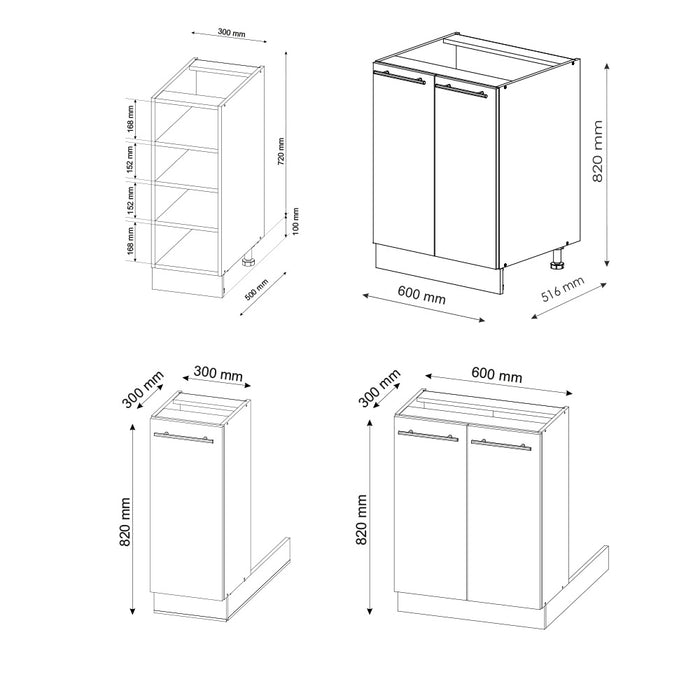 Vicco Isola cucina Antracite-Oro/Bianco 90 cm senza piano di lavoro