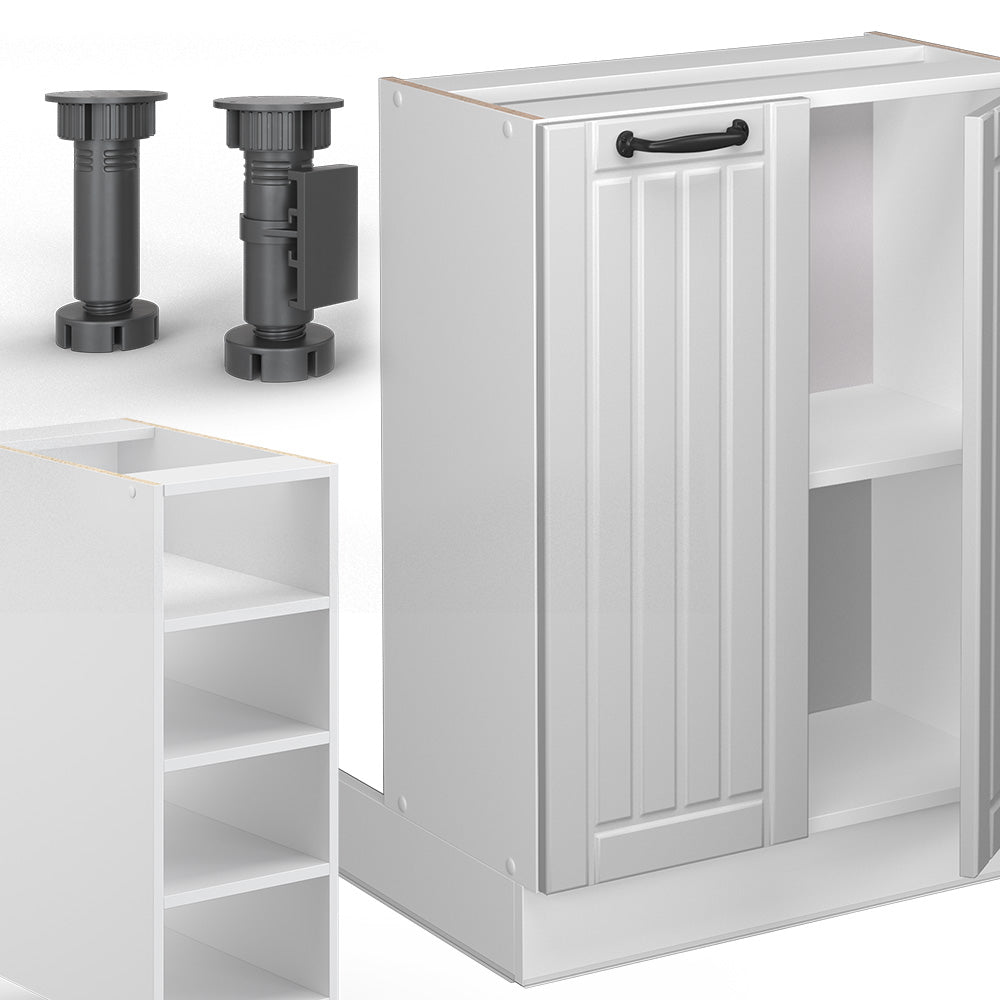 Vicco Isola cucina Casa di campagna bianca/bianco 90 cm senza piano di lavoro