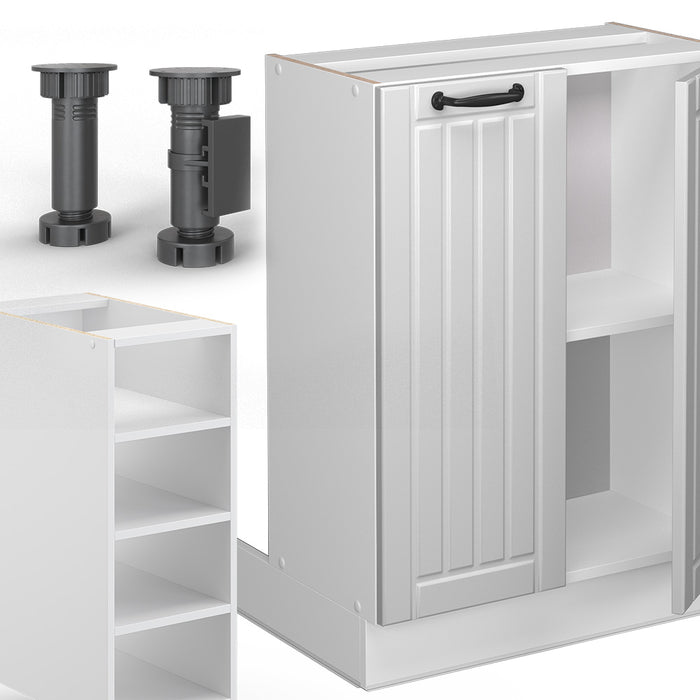 Vicco Isola cucina Casa di campagna bianca/bianco 90 cm senza piano di lavoro