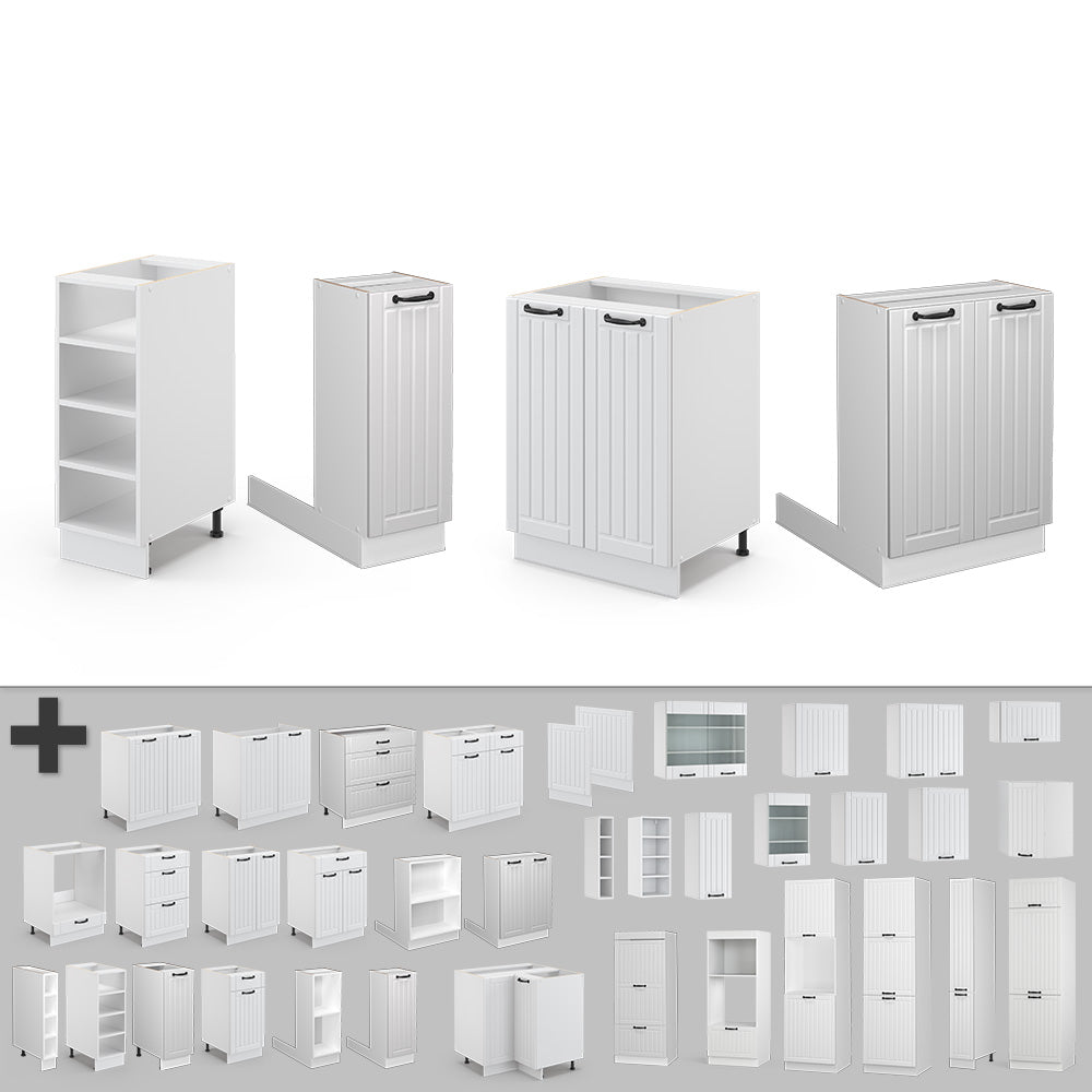 Vicco Isola cucina Casa di campagna bianca/bianco 90 cm senza piano di lavoro