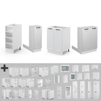 Vicco Isola cucina Casa di campagna bianca/bianco 90 cm senza piano di lavoro