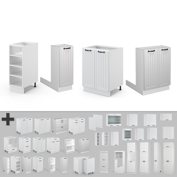 Vicco Isola cucina Casa di campagna bianca/bianco 90 cm senza piano di lavoro