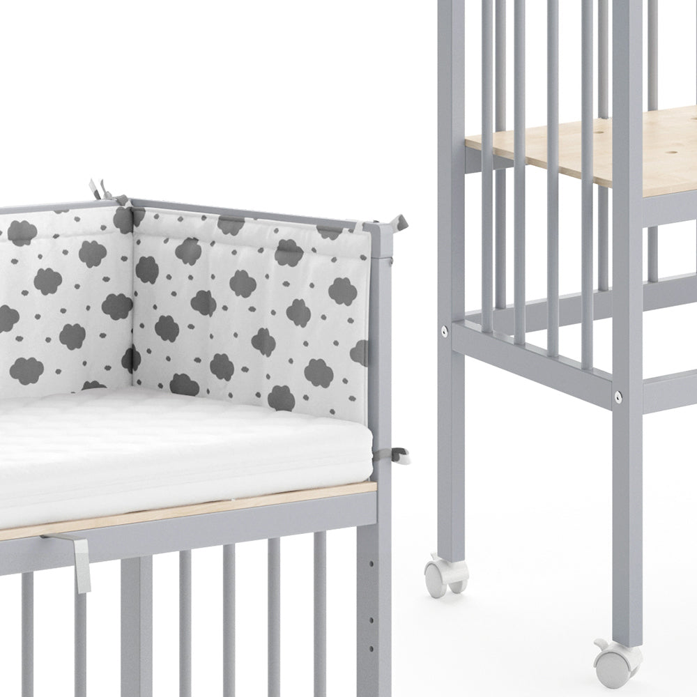 Vitalispa Lettino da attaccare al letto Grigio 94 x 90 cm 1 binario laterale