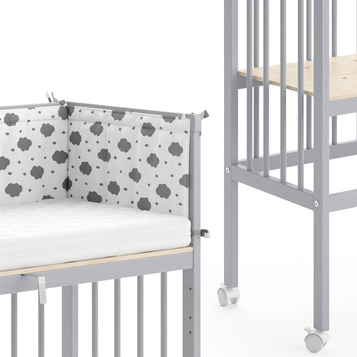 Vitalispa Lettino da attaccare al letto Grigio 94 x 90 cm 1 binario laterale