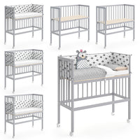 Vitalispa Lettino da attaccare al letto Grigio 94 x 90 cm 1 binario laterale