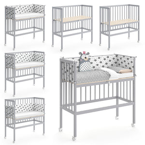 Vitalispa Lettino da attaccare al letto Grigio 94 x 90 cm 1 binario laterale