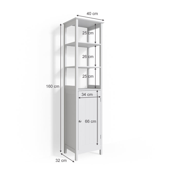 Vicco Mobile bagno alto Bianco 40 x 160 cm