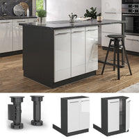 Vicco Isola cucina Bianco lucido 60 cm senza piano di lavoro