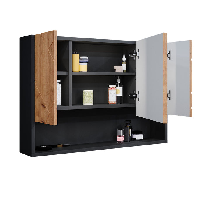 Vicco Specchio contenitore bagno Quercia dorata/antracite 80.1 x 55 cm