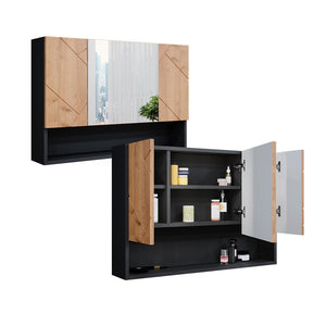 Vicco Specchio contenitore bagno Quercia dorata/antracite 80.1 x 55 cm