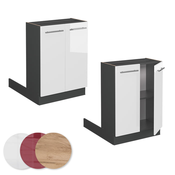 Vicco Isola cucina Bianco lucido 60 cm senza piano di lavoro