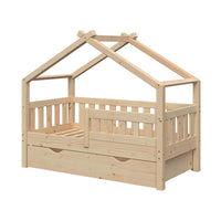 Vitalispa Letto montessori bambini Legno naturale 70x140 cm con cassetto
