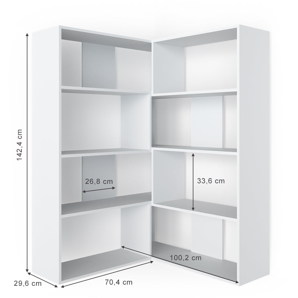 Vicco Scaffale angolare Bianco 170 x 142.4 cm