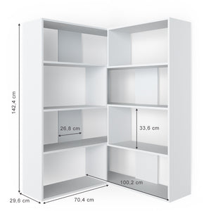 Vicco Scaffale angolare Bianco 170 x 142.4 cm
