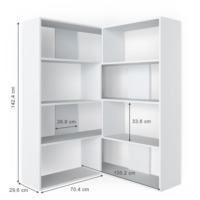 Vicco Scaffale angolare Bianco 170 x 142.4 cm