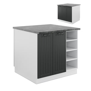 Vicco Isola cucina Antracite casa di campagna/bianco 90 cm senza piano di lavoro