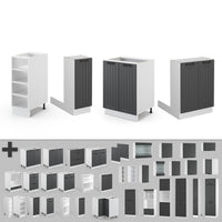 Vicco Isola cucina Antracite casa di campagna/bianco 90 cm senza piano di lavoro