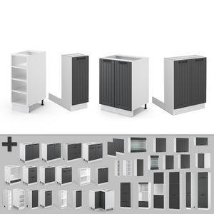 Vicco Isola cucina Antracite casa di campagna/bianco 90 cm senza piano di lavoro