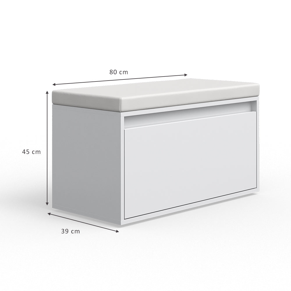 Vicco Panca scarpiera da ingresso Bianco 80 x 45 cm