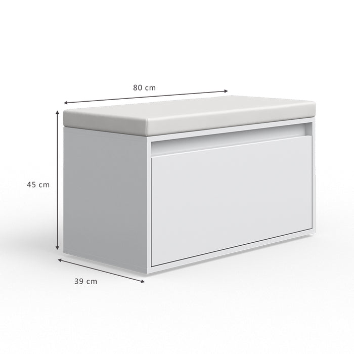Vicco Panca scarpiera da ingresso Bianco 80 x 45 cm