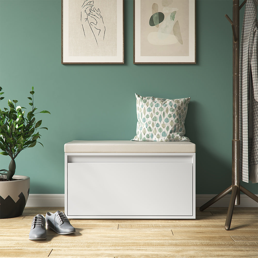 Vicco Panca scarpiera da ingresso Bianco 80 x 45 cm