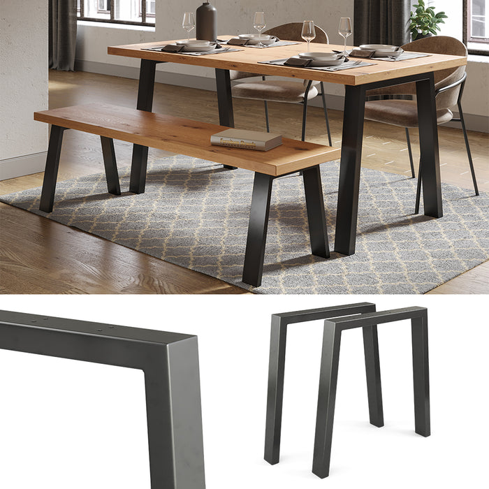 Vicco Gambe per tavolo Nero 75 x 72 cm A forma di U