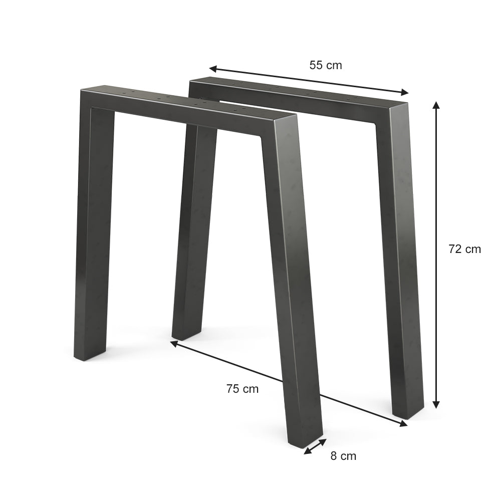 Vicco Gambe per tavolo Nero 75 x 72 cm A forma di U