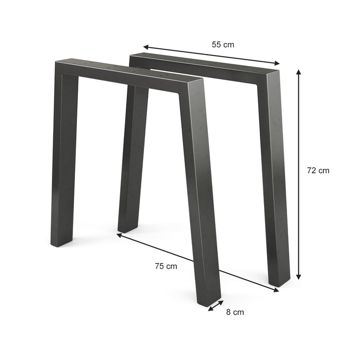 Vicco Gambe per tavolo Nero 75 x 72 cm A forma di U
