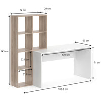 Vicco Scrivania con ripiani Bianco/Sonoma 166.8 x 59 cm