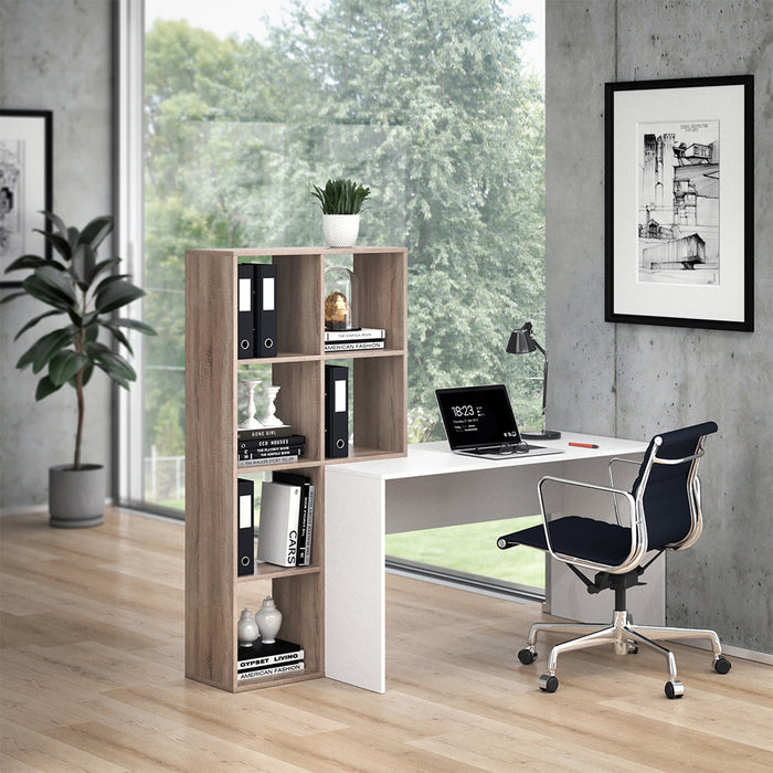 Vicco Scrivania con ripiani Bianco/Sonoma 166.8 x 59 cm