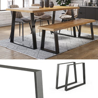 Vicco Gambe per tavolo Nero 80 x 72 cm Trapezoidale