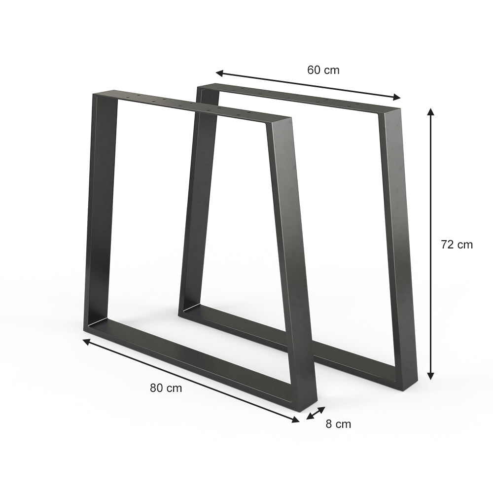 Vicco Gambe per tavolo Nero 80 x 72 cm Trapezoidale