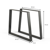 Vicco Gambe per tavolo Nero 80 x 72 cm Trapezoidale